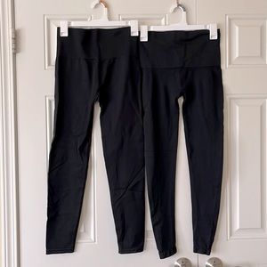 (2) black athletic pants Xers On Serra M medium compression high waist leggings